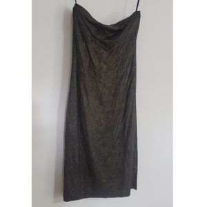 Strapless gold glitter dress